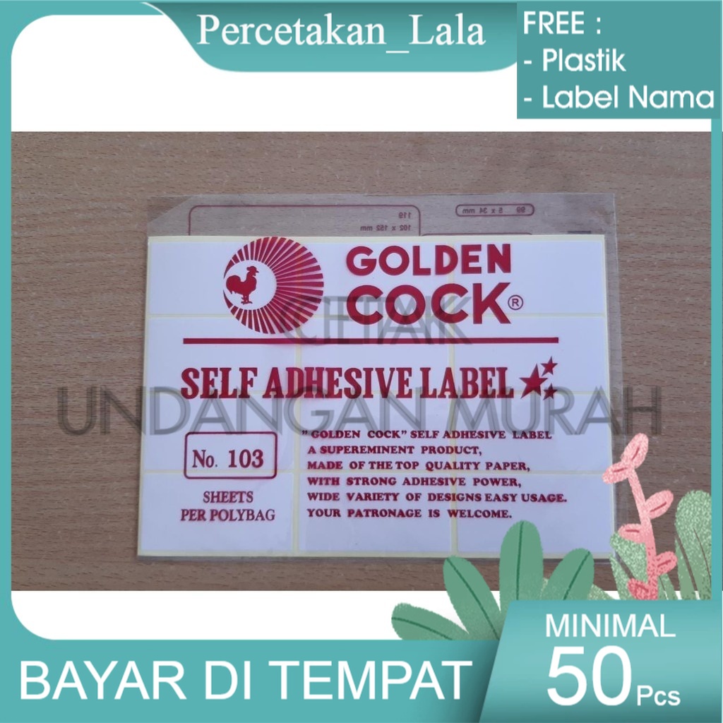 

Label Nama Undangan Pernikahan Putih Polos Golden Cock