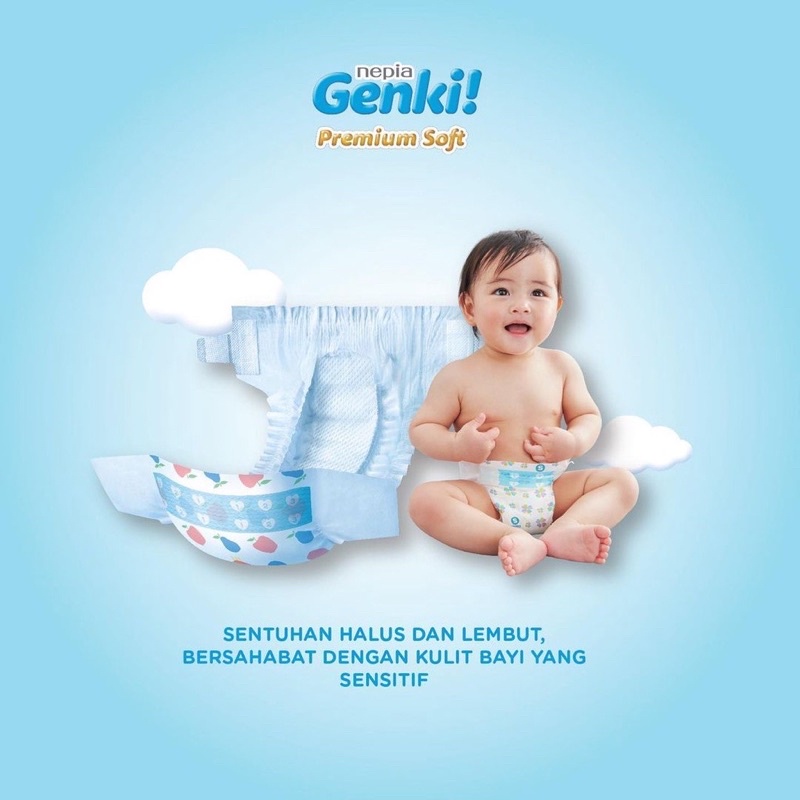 Nepia Genki Tape NB/S/M/L Popok Bayi Genki Rekat NB44/S72/M64/L54/XL44