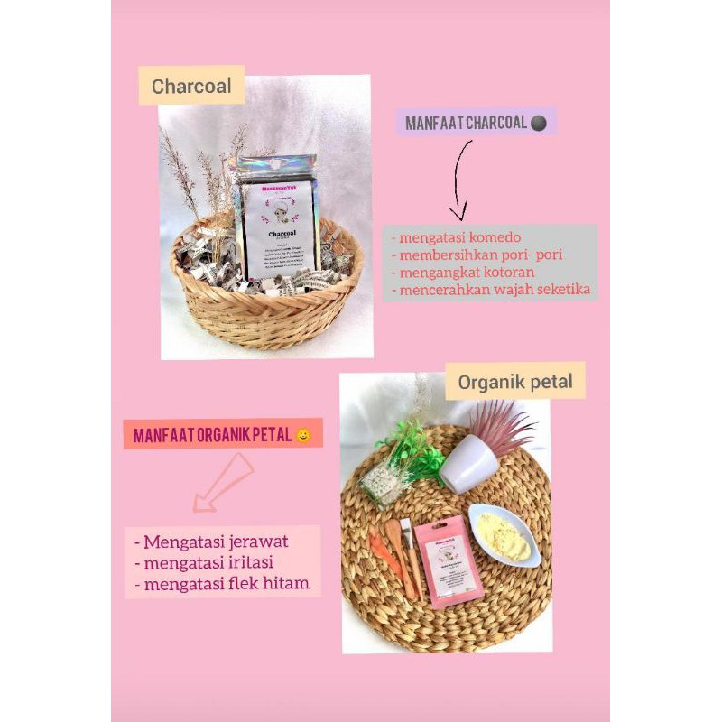 masker organik varian Petal Calendula free spatula+sticker+thank you card+ packaging box