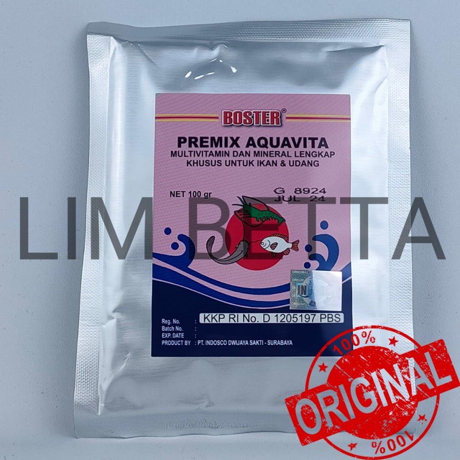 BOSTER PREMIX AQUAVITA 100 GRAM / MULTIVITAMIN IKAN DAN UDANG