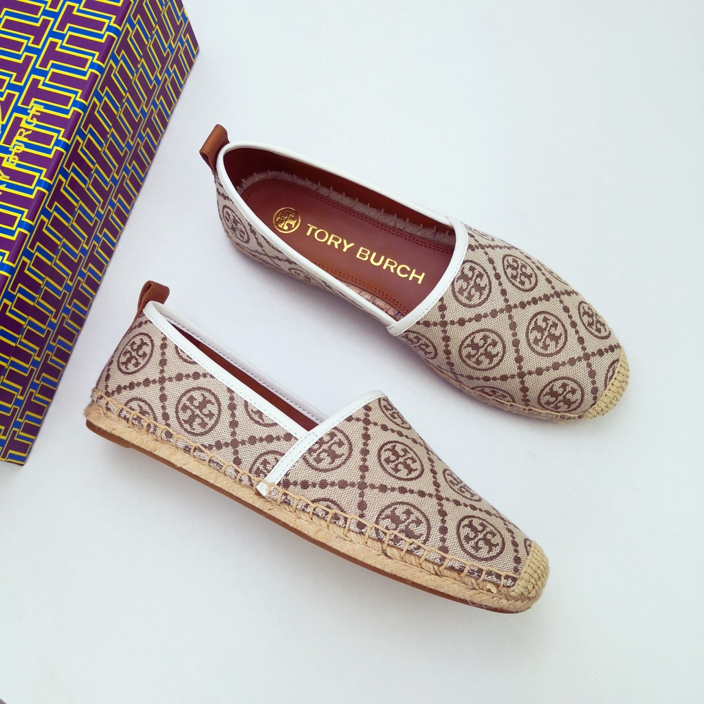 [Instant/Same Day] STB20   Original TB Printed canvas with sheepskin lining material Women's casual shoes flat shoes   xie