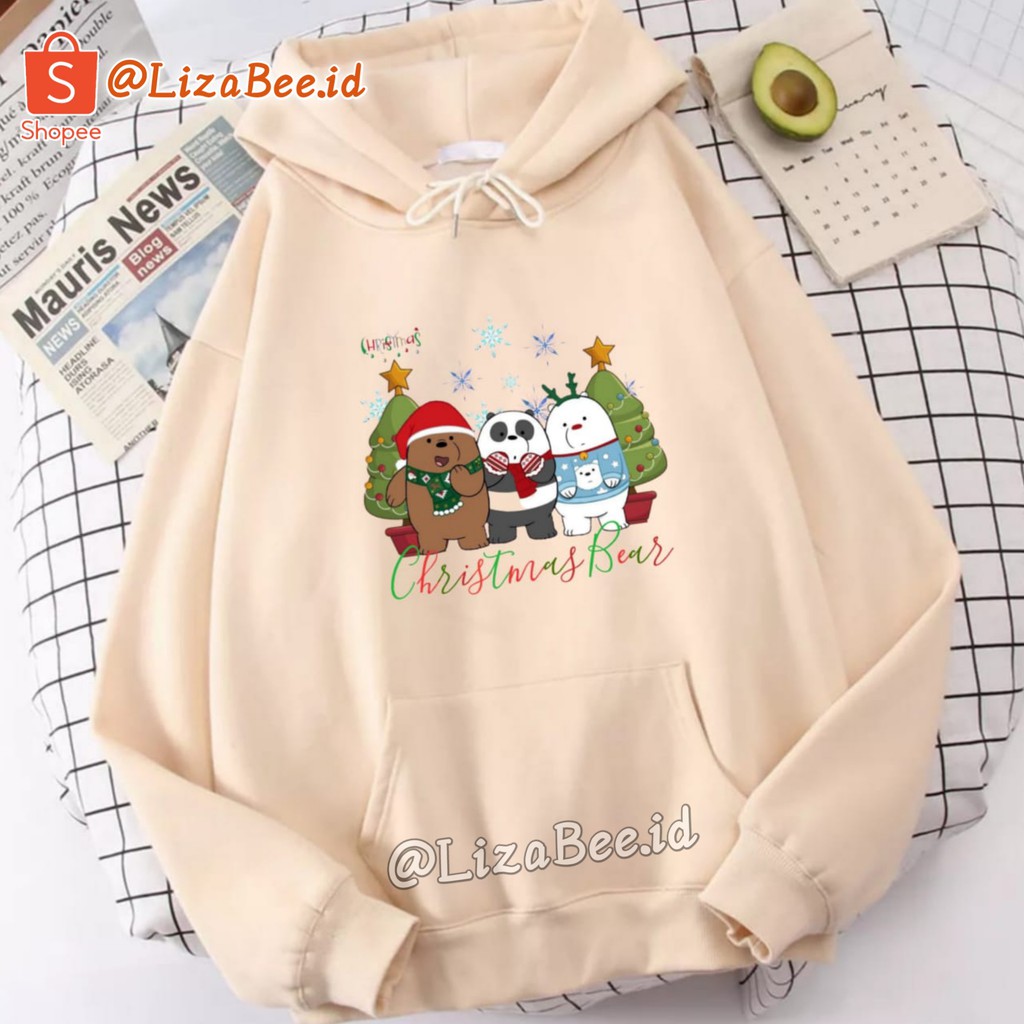 Hoodie Natal We Bare Bears Beruang Marry Christmas Baju Natal Marry Christmas Sweater Natal Jaket Natal Terbaru Hoodie Wanita Gambar Bears Oversize Korean Style Sweater Murah Tebal Xxl Kekinian Lilac Panda Boba