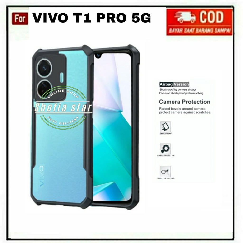 CASE VIVO T1 PRO 5G SOFCASE SHOCKPROOF TRANSPARAN CAMERA PROTECT CASING