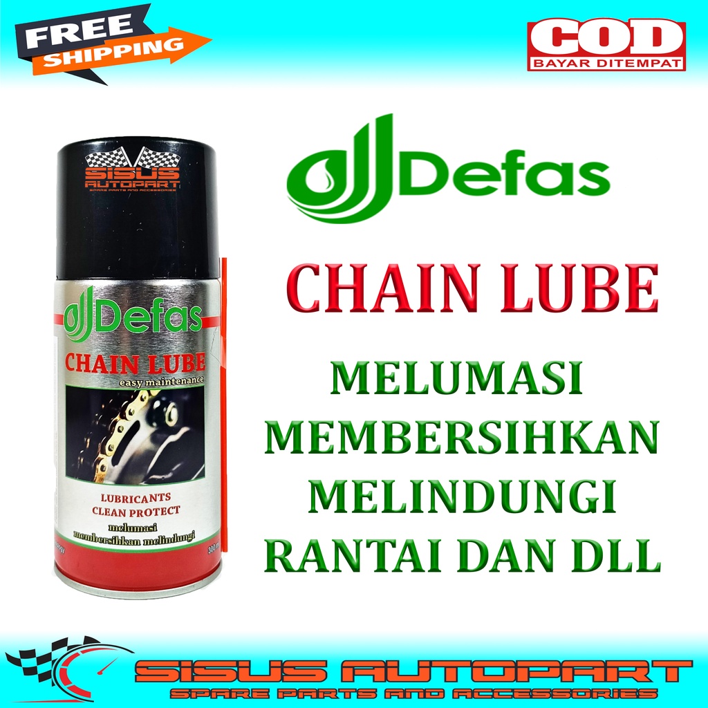 CHAIN LUBE PELUMAS RANTAI / SEMPROTAN MINYAK RANTAI DEFAS 300ML / PELUMAS RANTAI MOTOR