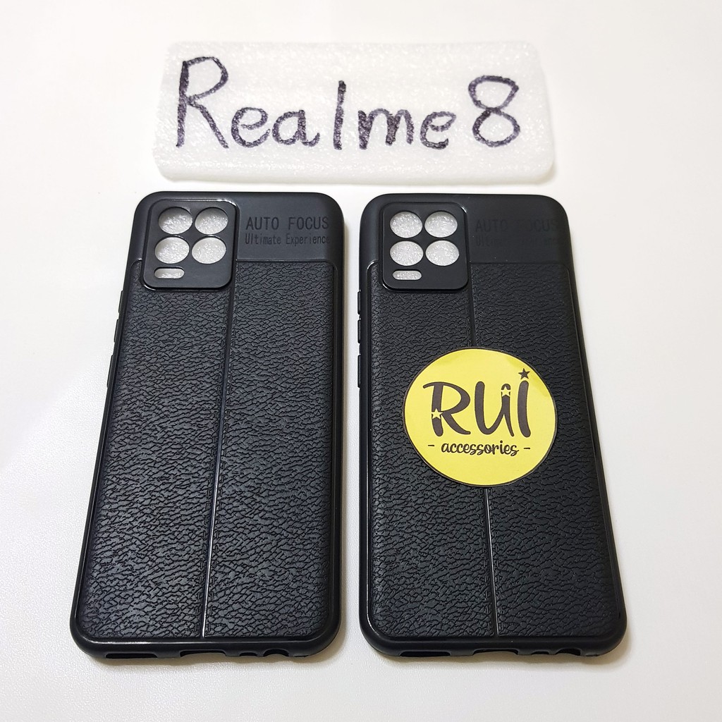 Autofocus Case REALME 8 Softcase Leather Case Kulit Auto Fokus Motif Kulit