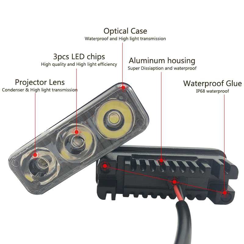 Lampu Mobil LED Car Light Daytime Running Waterproof 1 Pair