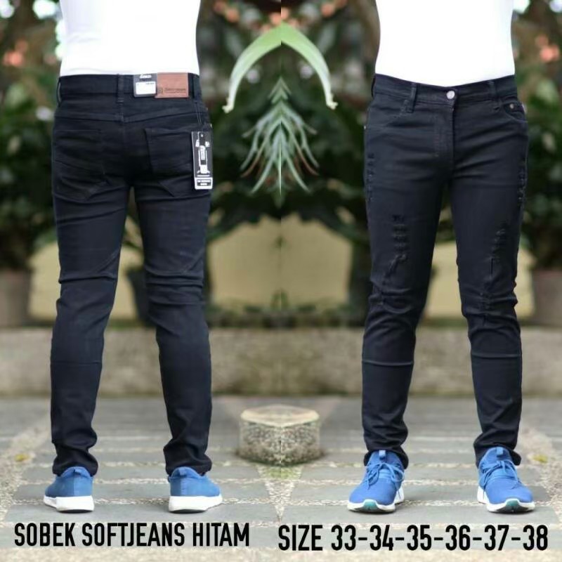 CELANA  JEANS PRIA PANJANG STRECHT / CELANA JEANS PRIA SKINY SOBEK