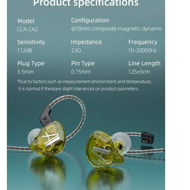 Tidak Diragukan.. KZ x CCA CA2 Dynamic Driver In Ear Earphone HiFi Powerfull Bass Upgraded KZ EDX