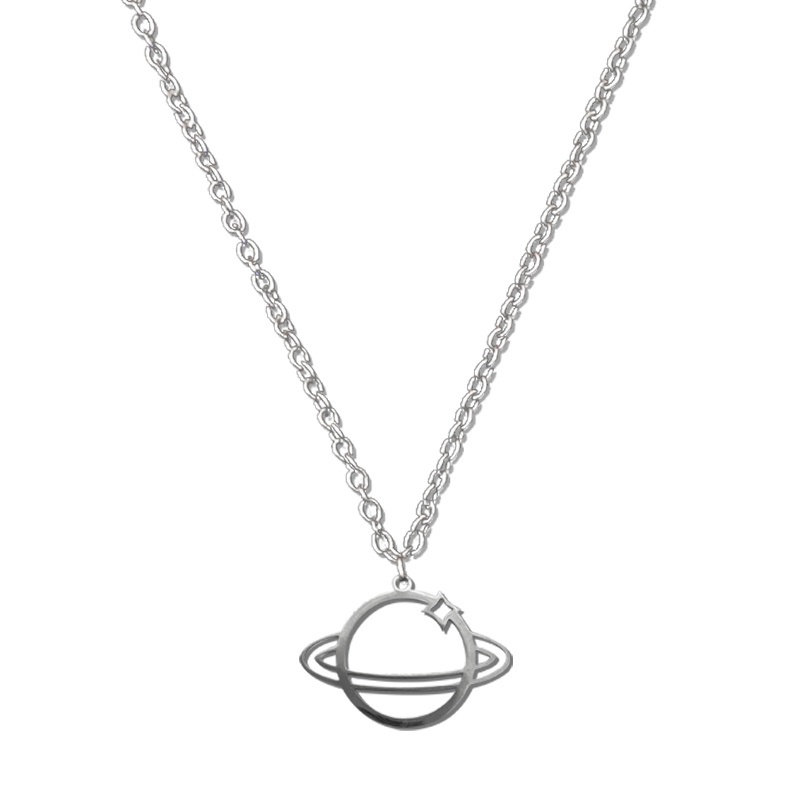 Necklace Accessories Titanium Steel Hollow Universe Planet Pendant Trendy Hip Hop Dancing Street