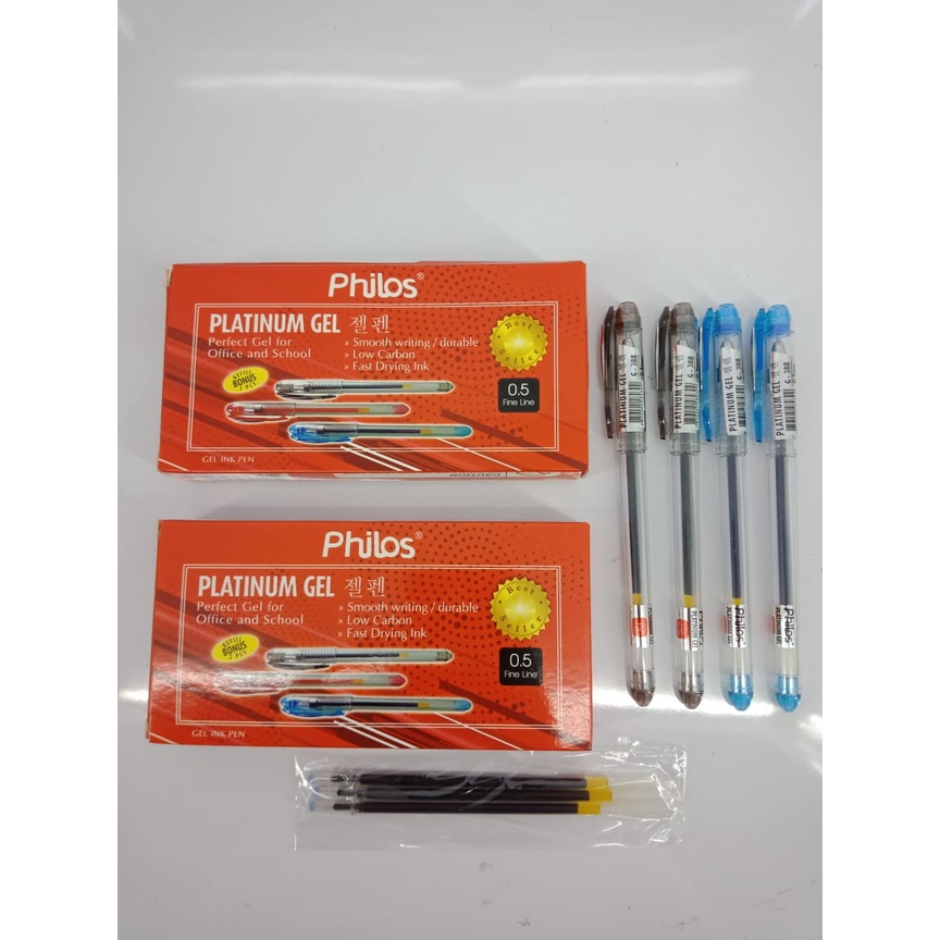 

Philos Gel Pen 0.5mm / Pen Gel /Pulpen Gel 0.5 Box ( 1 box = 12pcs )