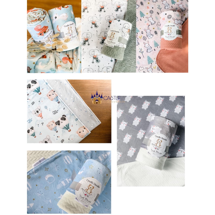 Castle - Cradle Doodle Travel Blanket Premium - Selimut Bayi 70cm x 100cm