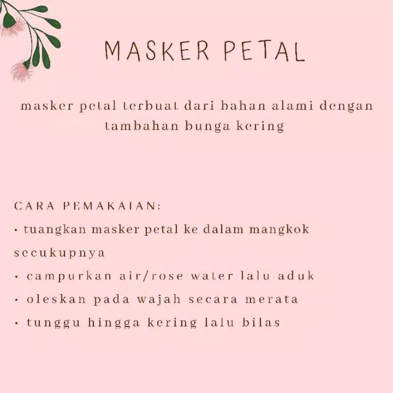 ❤️G.A.SHOP❤️ MASKER ORGANIK PETAL 50 GR