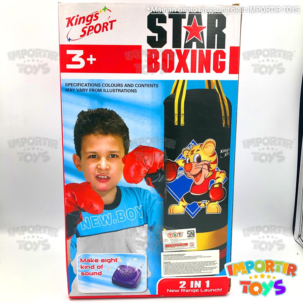 Mainan Boxing SARUNG TINJU + SAMSAK (BATRE BERSUARA!) IMPORTIR TOYS