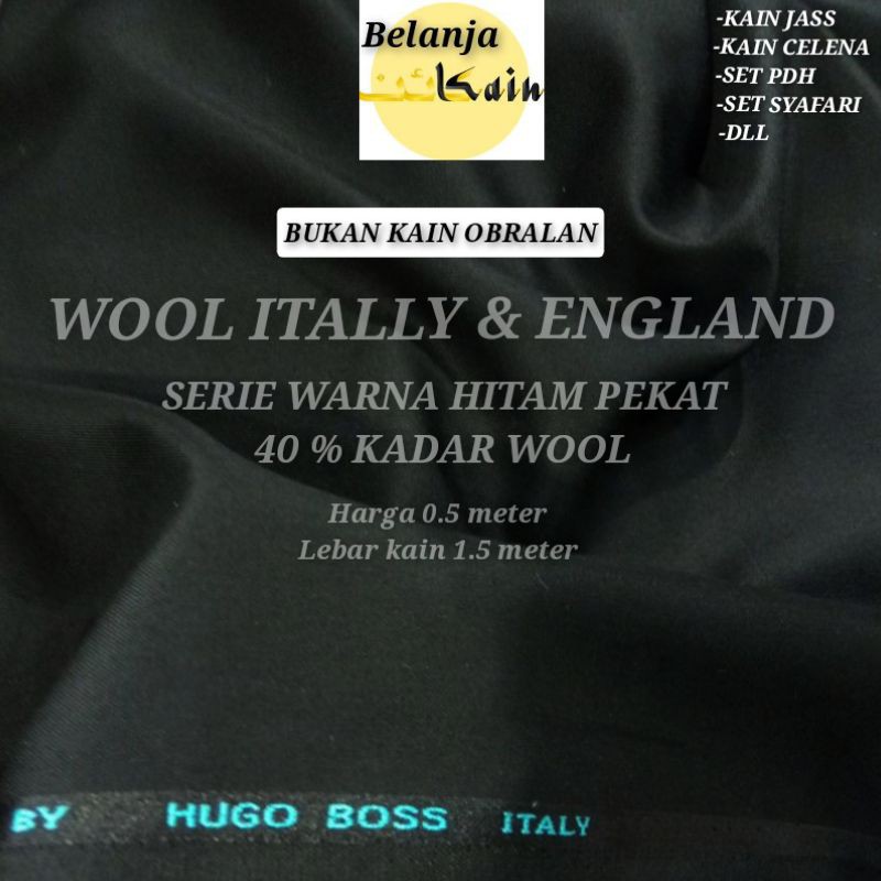 KAIN WOOL BAHAN JASS. CELANA. PDH SEMI WOOL