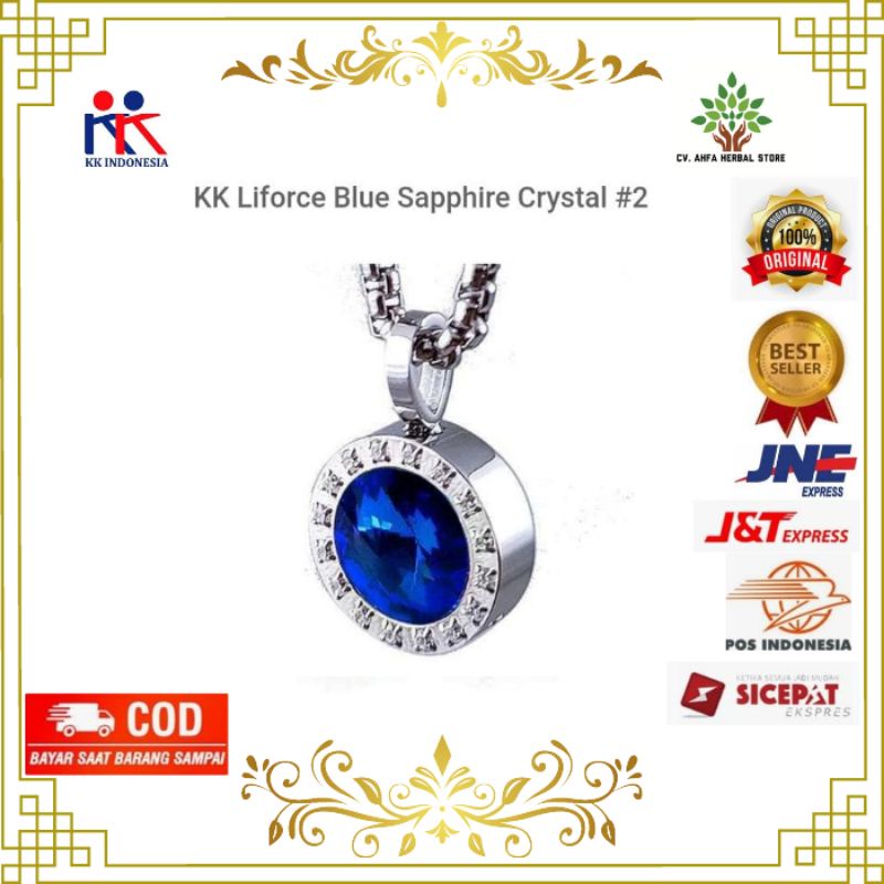 KK Liforce Blue Sapphire Crystal #2/ Kalung Kesehatan
