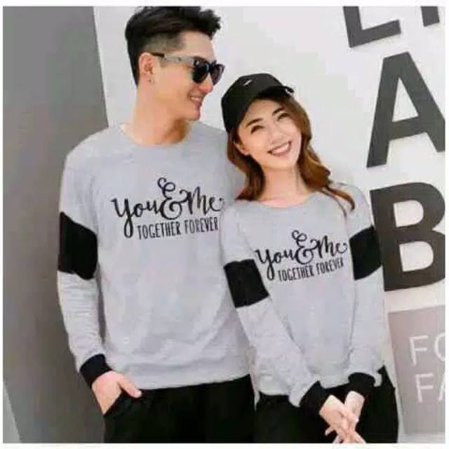 Sweater couple baju pasangan sweater cp forever