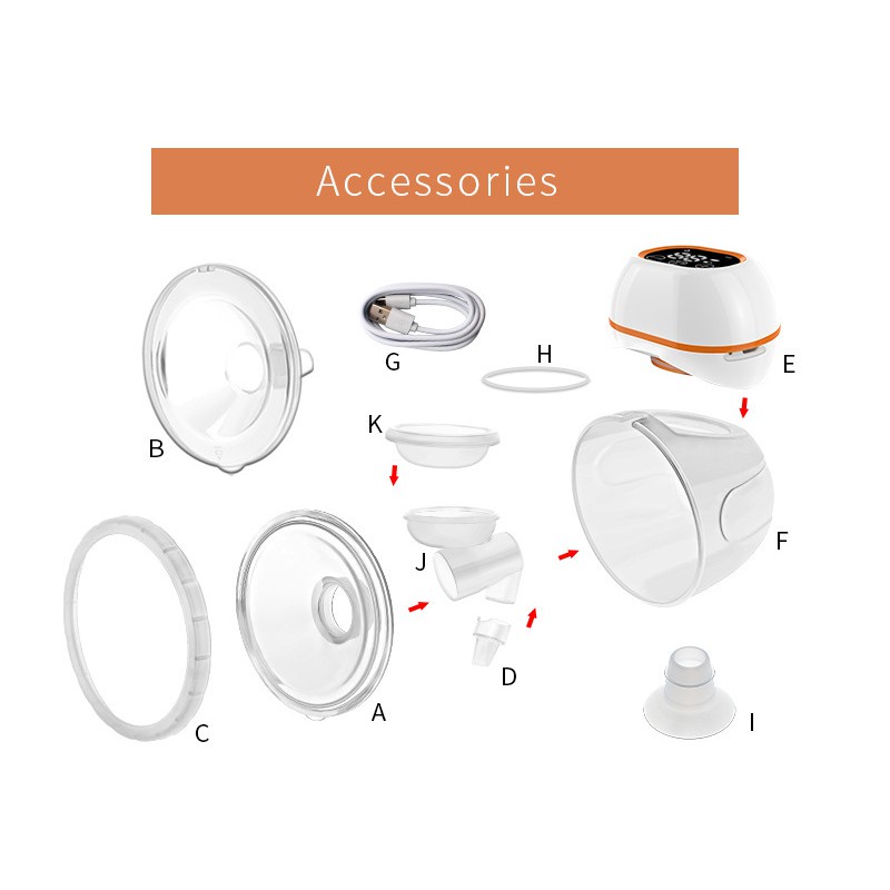 Spart Part Cmbear Wearable Electric Breast Pump Pompa ASI 3D Cup Smart Wireless Hand-Free