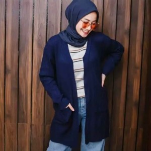 CARDINGAN WANITA/LOCCY CARDI/CARDIGAN RAJUT OVERSIZE-NAVY