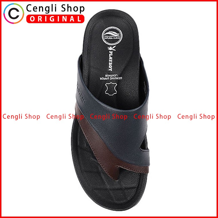 PLAYBOY SANDAL JEPIT KULIT CASUAL PRIA ORIGINAL TERBARU BRANDED PLC4