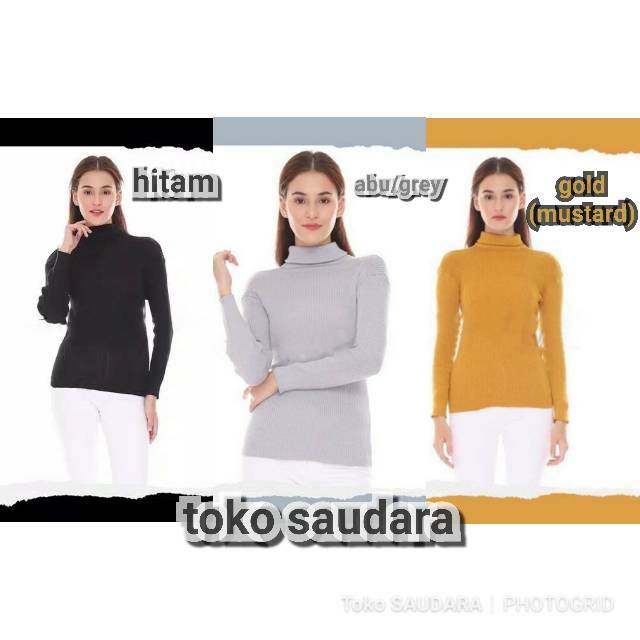 Rajut turtelneck longsleeves wanita