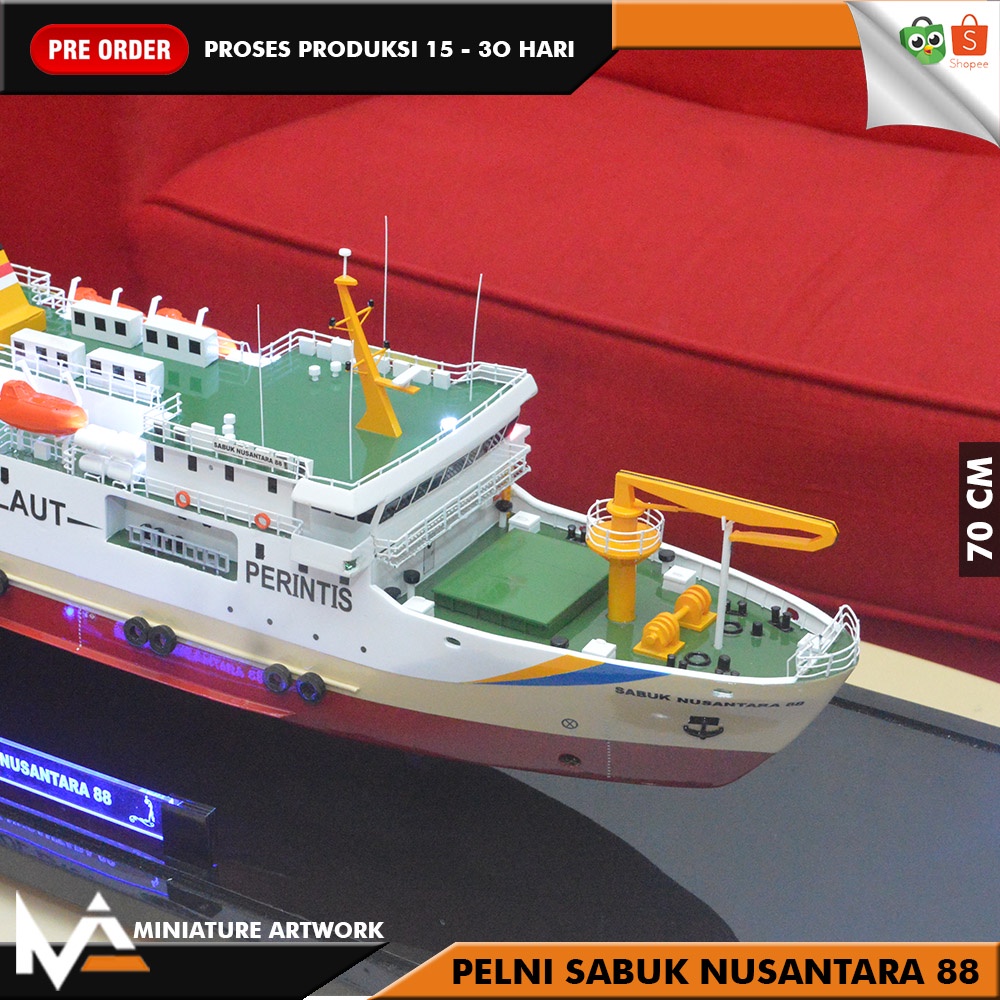 (PRE-ORDER) MINIATUR KAPAL PELNI SABUK NUSANTARA 88 70 CM I PAJANGAN GIFT SOUVENIR