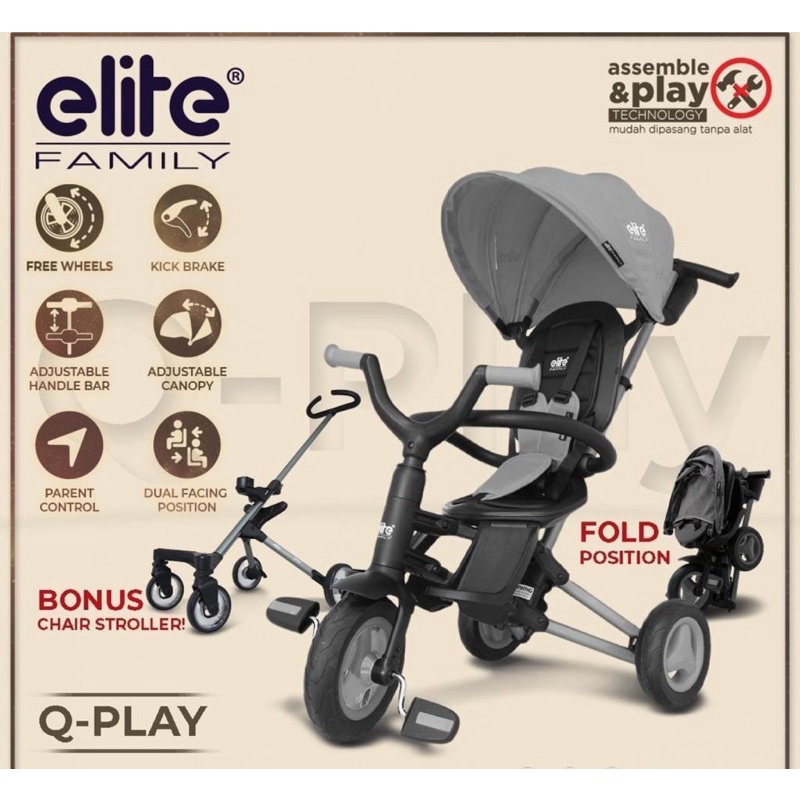 Sepeda Roda3 Family Q-Play Elite ( + BONUS Chair Stroller )
