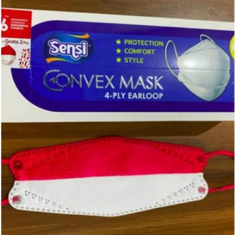 Masker Sensi Convex 4D face mask - Masker CONVEX Sensi Earloop 4 ply 20 pcs