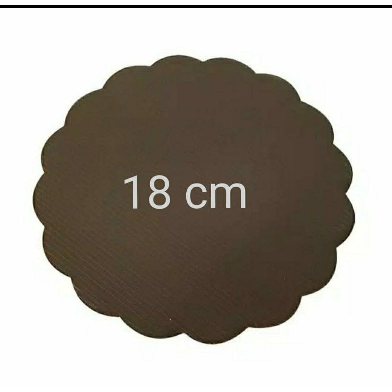 Tatakan Kue / Cake Board Bulat Cokelat 18 Cm Isi 10 Pcs