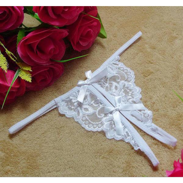 Nicebra G-String Wanita Lace Transparan Open Celana Dalam Panties Import 3040