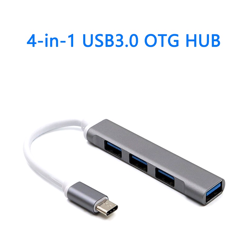 Hub Splitter 4 Port USB 3.0 Tipe-C Untuk HP Lenovo HUAWEI Xiaomi Macbook Samsung Pro 15 Air Pro