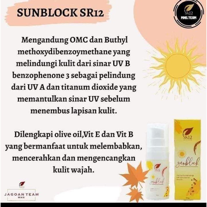 SR12 SUNBLOCK / SUNBLOCK SPF 30++ / SUN BLOCK WAJAH BPOM