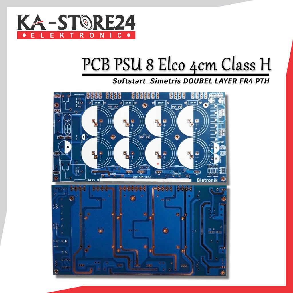 PCB PSU 8 Elco 4cm Class H Softstart Simetris Dauble Layer