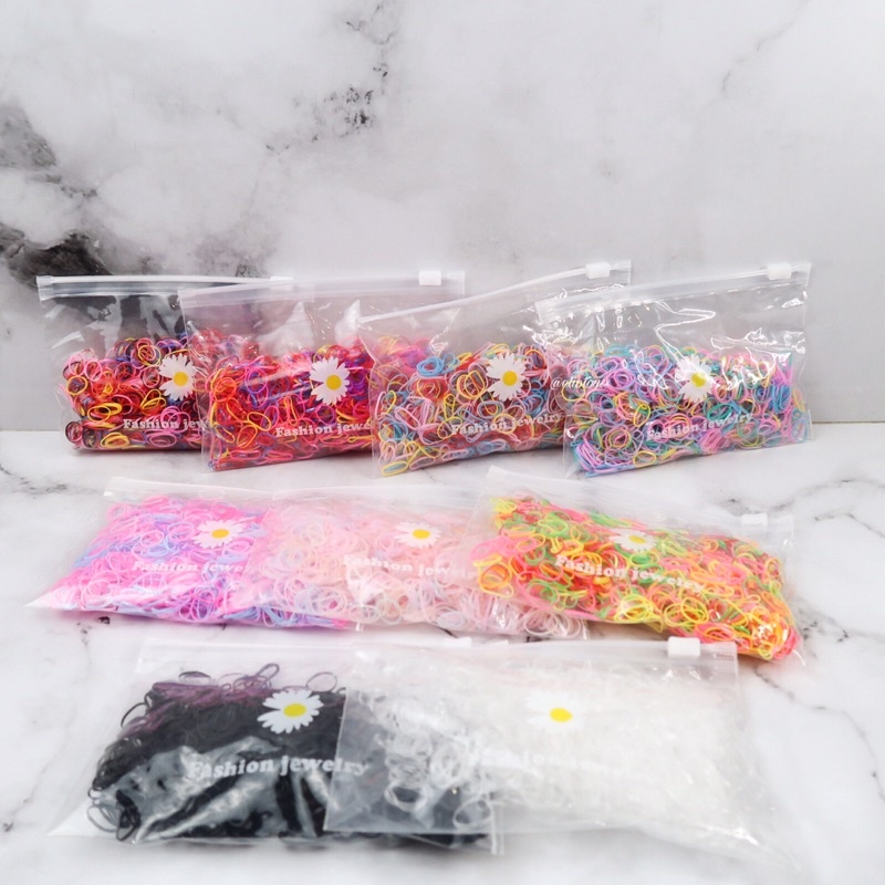 IKAT RAMBUT KARET JEPANG ELASTIS WARNA WARNI FREE POUCH KOREA PREMIUM BEST SELLER