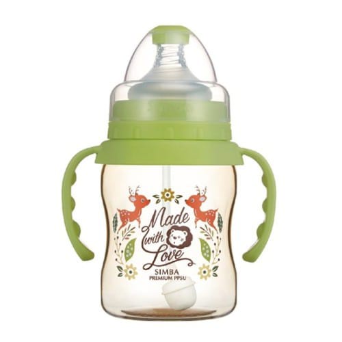 Simba PPSU Wide Neck Bottle Dorothy series with Auto Straw &amp; Handle 200ml