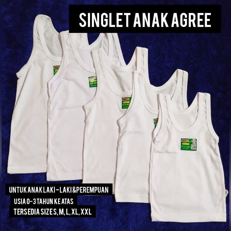 Singlet | Kaos Dalam Anak AGREE KIDS Laki Laki & Perempuan | Anak Usia 0-9 Tahun