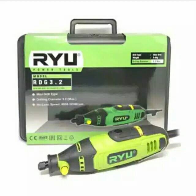 Mini Grinder Rotary Tools RYU RDG 3.2 mm SET 40 pcs Mesin Die Gerinda Drill Tuner Bor Kecil Flexible
