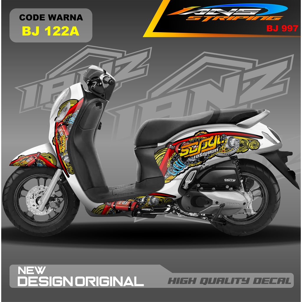 STIKER SCOOPY DECAL FULL BODY MOTOR / STICKER VARIASI SCOOPY MODEL TERBARU / STICKER ALL SCOOPY