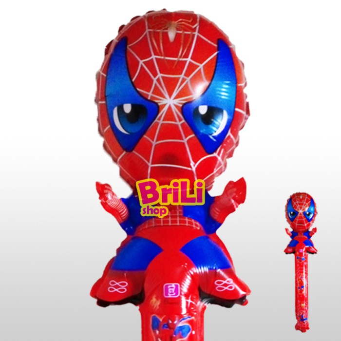 Balon Pentung Spiderman | Balon Tongkat | Souvenir Ultah