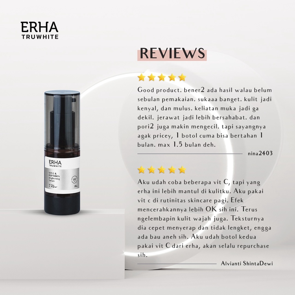 ERHA Serum Wajah Pencerah ERHA Truwhite C Serum - Vitamin C + Peptides / BPOM