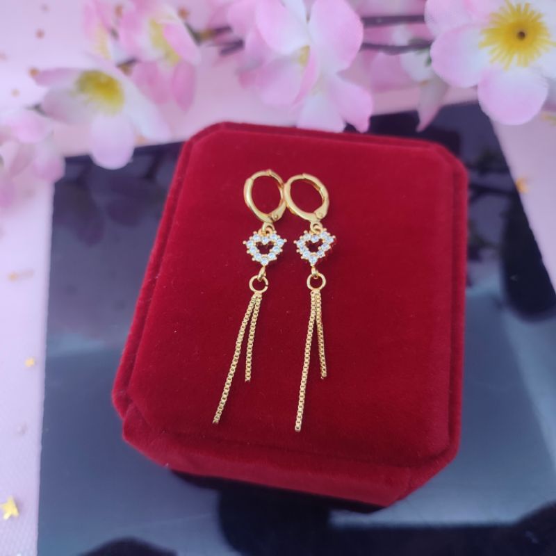 Anting yaxiya capit model hati panjang dewasa model love