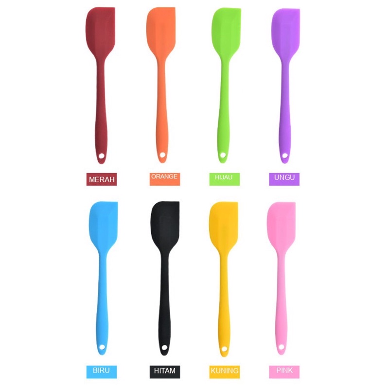 Spatula Silikon Food Grade Alat Masak Tahan Panas Anti Lengket Import silicone baking Sendok kue solet