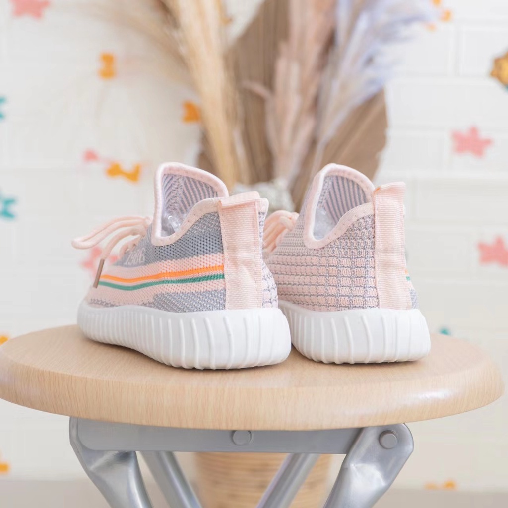 KF CAT Sepatu Fashion Anak Perempuan Laki-Laki Import Unisex Casual Santai Motif YZY Trendy-4