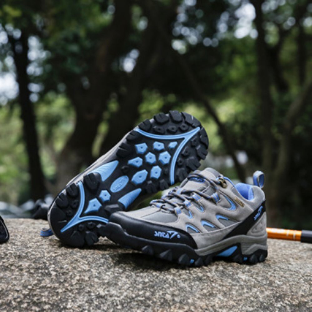 Sepatu Gunung SNTA 433 Semi Waterproof Grey Blue - Sepatu Hikking Outdoor Short Series