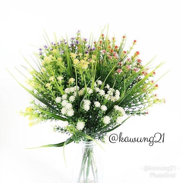 Bunga Rumput Kecil Artificial Babybreath Tanaman Hias Plastik AF22
