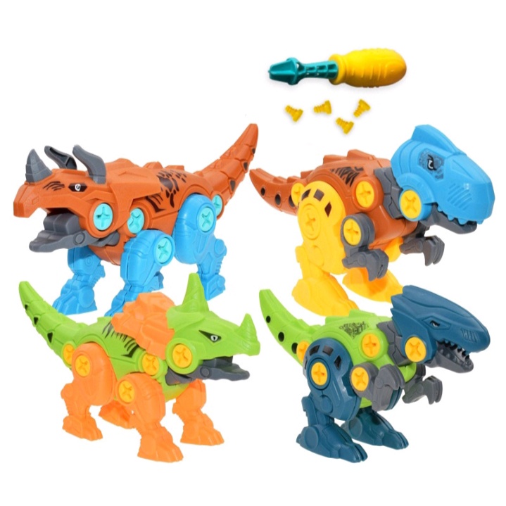 Mainan Anak DIY Dino Dinosaurus Rakit Edukasi Obeng Puzzle - Mainan Edukasi Anak Bongkar Pasang - Mainan Dinosaurus Bongkar Pasang Obeng - Mainan Bongkar Dino Mini