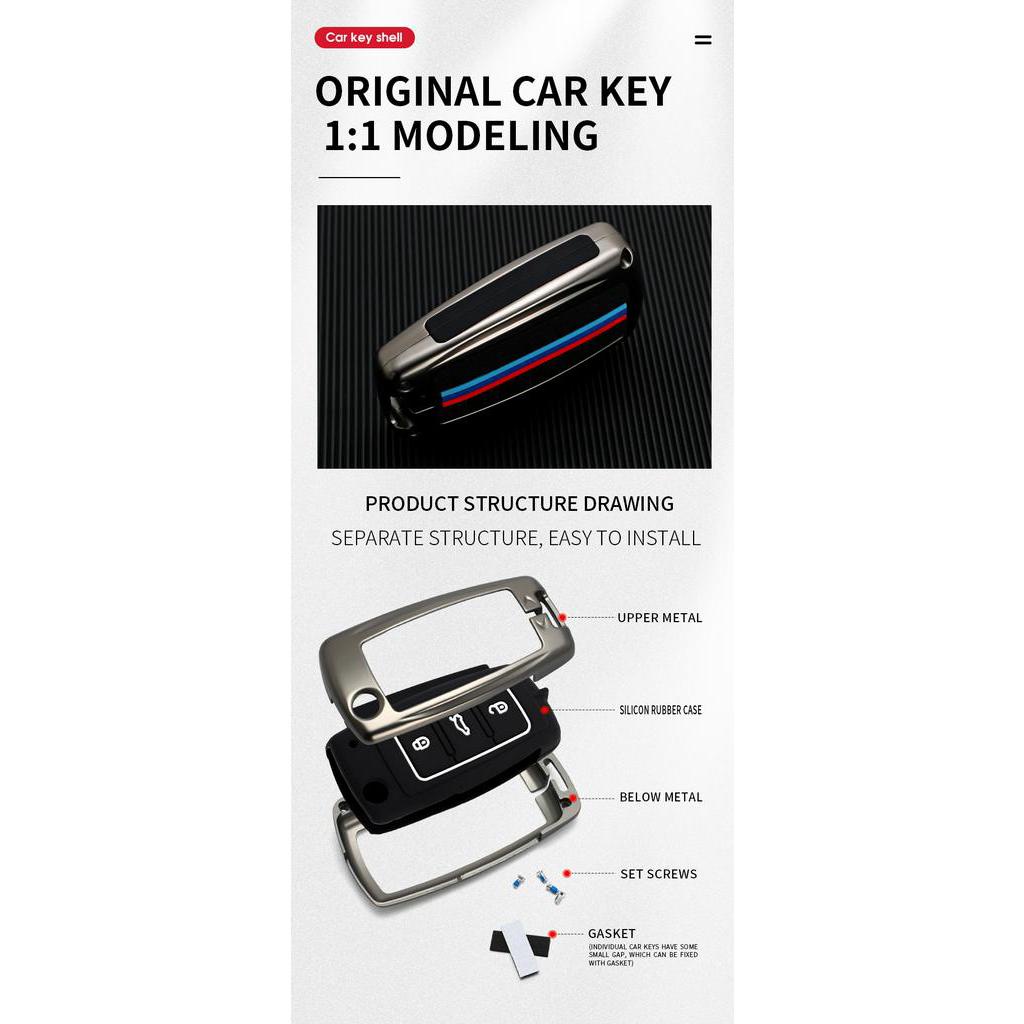 Casing Kunci Mobil Untuk Vw Beetle Caddy Eos Golf Jetta Polo Scirocco Tiguan Touran Up
