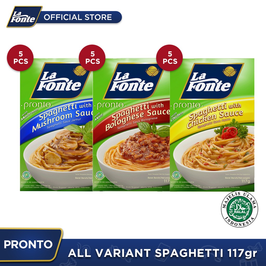 

La Fonte Pronto Spaghetti 117gr - Paket 5 Pcs All Varian