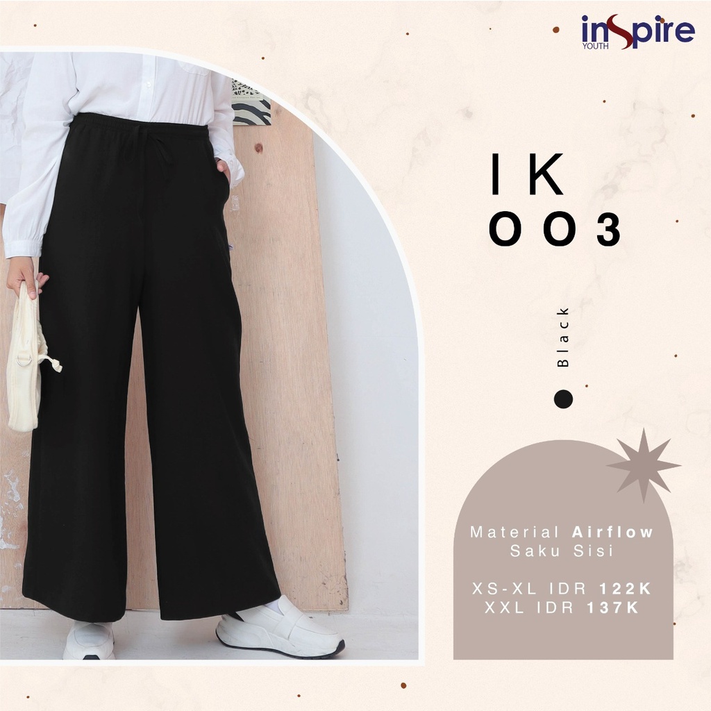 Inspire Kulot IK 03 Bahan Airflow Bawahan Wanita Muslimah Kulot Kekinian by Inspire bisa COD