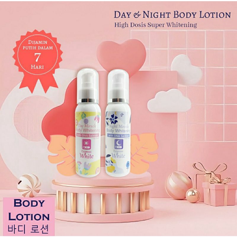 BODY LOTION BPOM SUPER WHITENING / DOSIS TINGGI / PUTIH DALAM 7 HARI / LOTION EXTRA DNA SALMON / SET