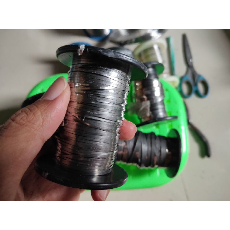 kawat nikelin pipih gepeng 0.1x1mm